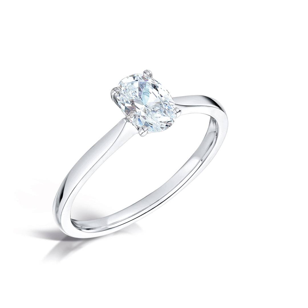 Oval Cut 4 Claw Solitaire Diamond Ring