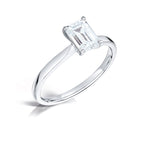 Load image into Gallery viewer, Emerald Cut 4 Claw Solitaire Diamond Ring