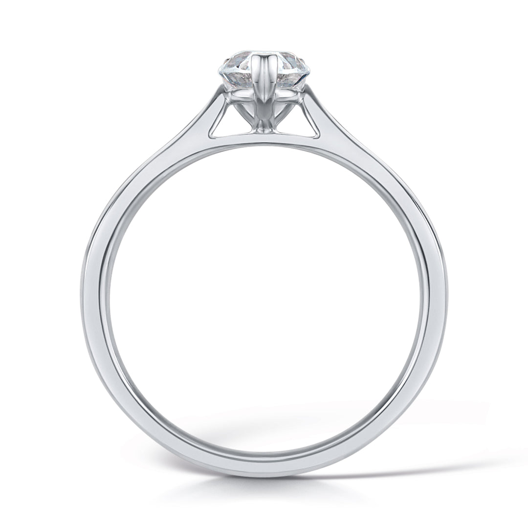 Pear Shape 3 Claw Solitaire Diamond Ring