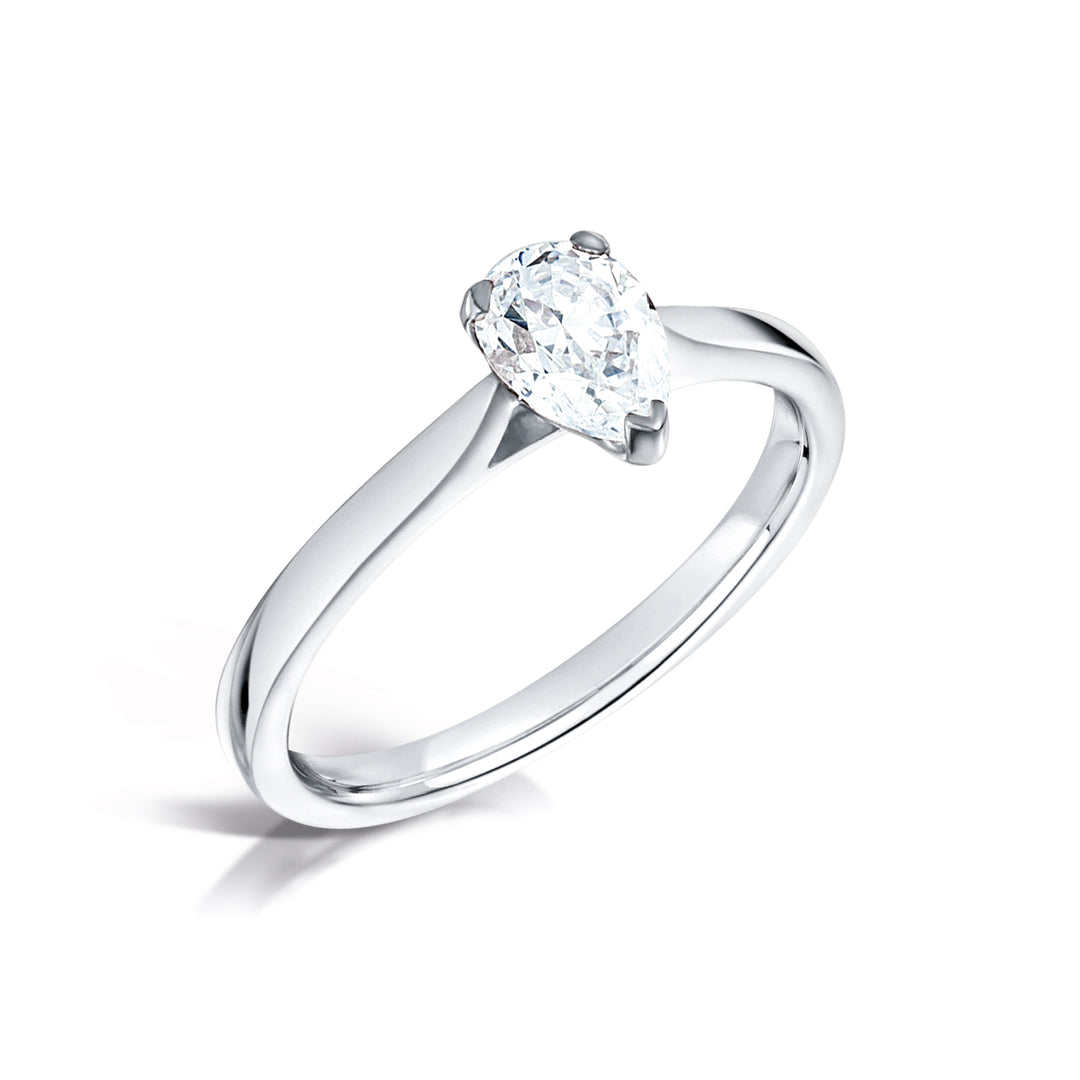 Pear Shape 3 Claw Solitaire Diamond Ring