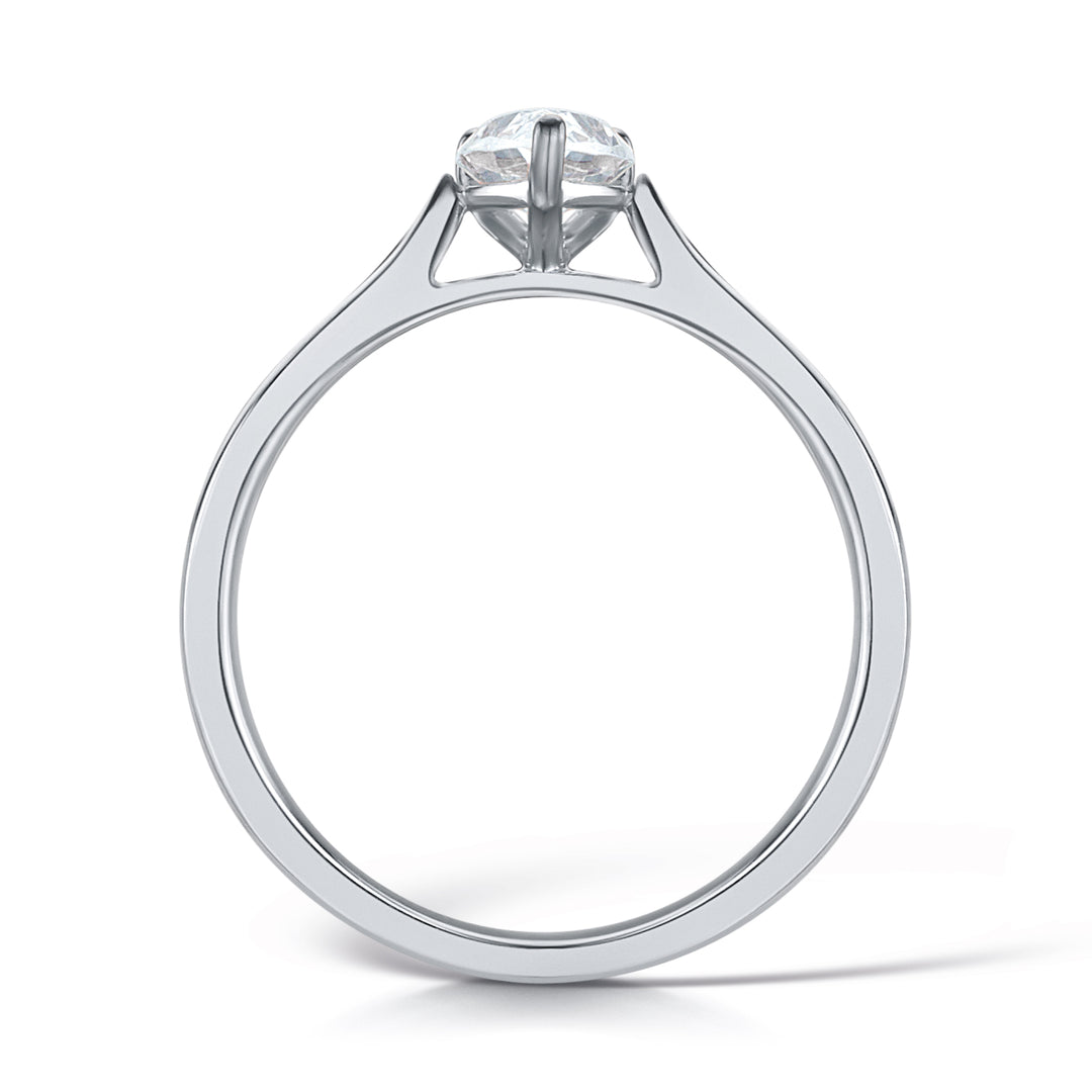 Pear Shape 3 Claw Solitaire Diamond Ring