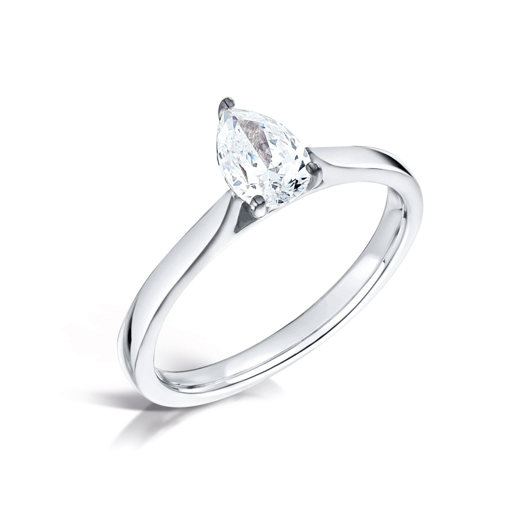 Pear Shape 3 Claw Solitaire Diamond Ring