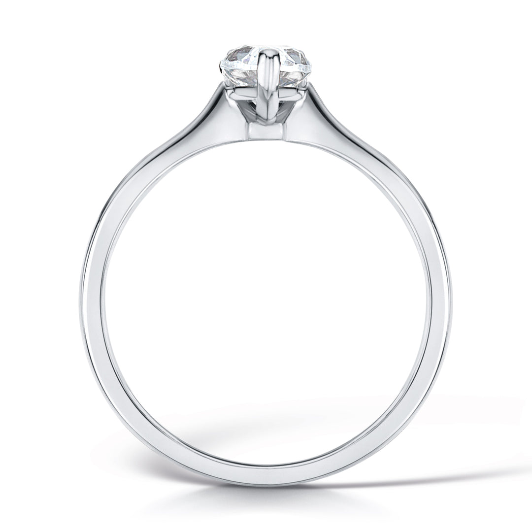 Pear Shape 3 Claw Solitaire Diamond Ring