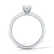 1ct Oval Diamond ring with shoulder diamonds