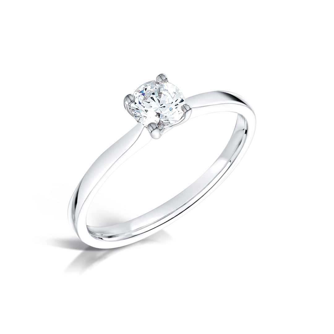 Classic Diamond Solitaire ring in Hatton Garden London. 