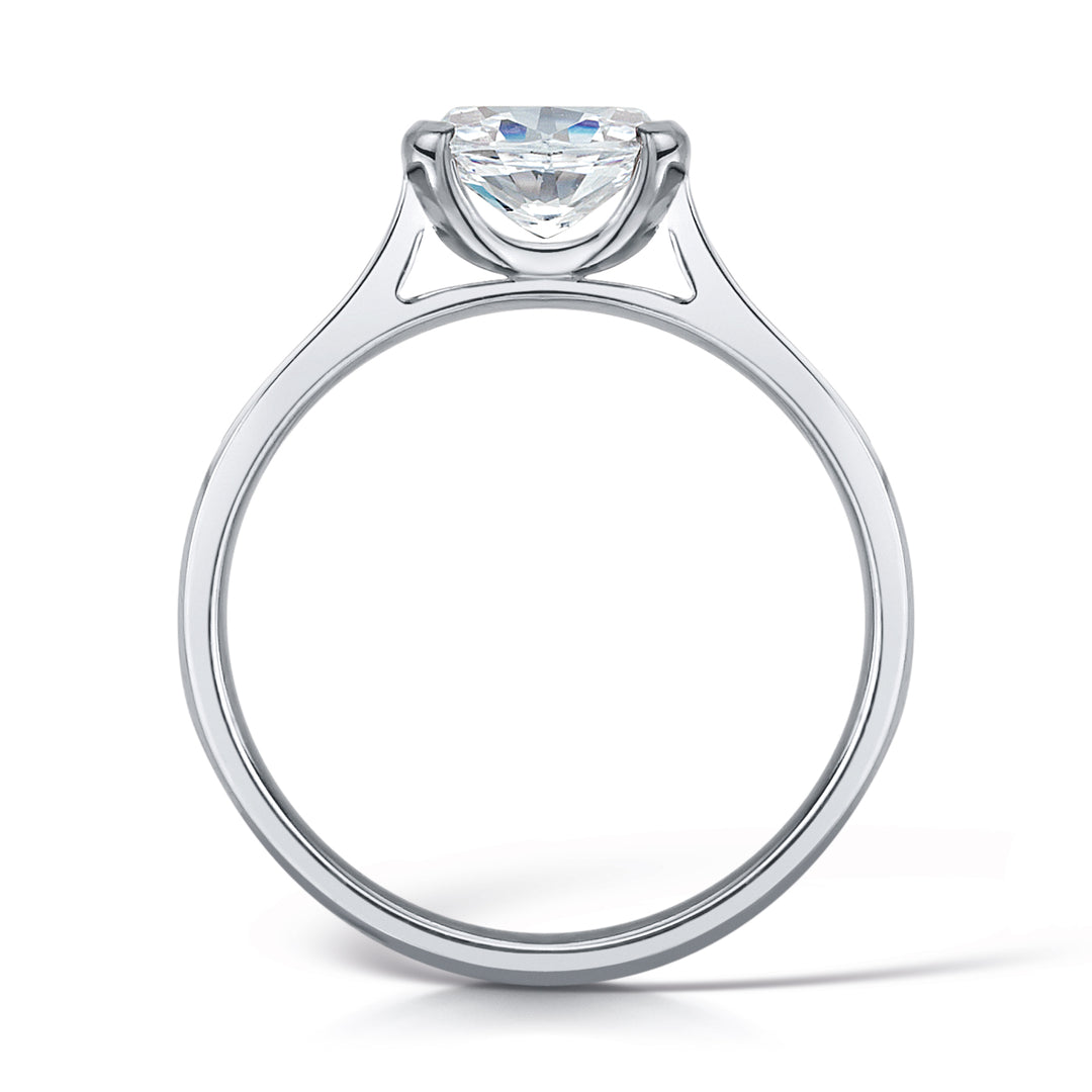Oval Cut 2 Claw Solitaire Diamond Ring