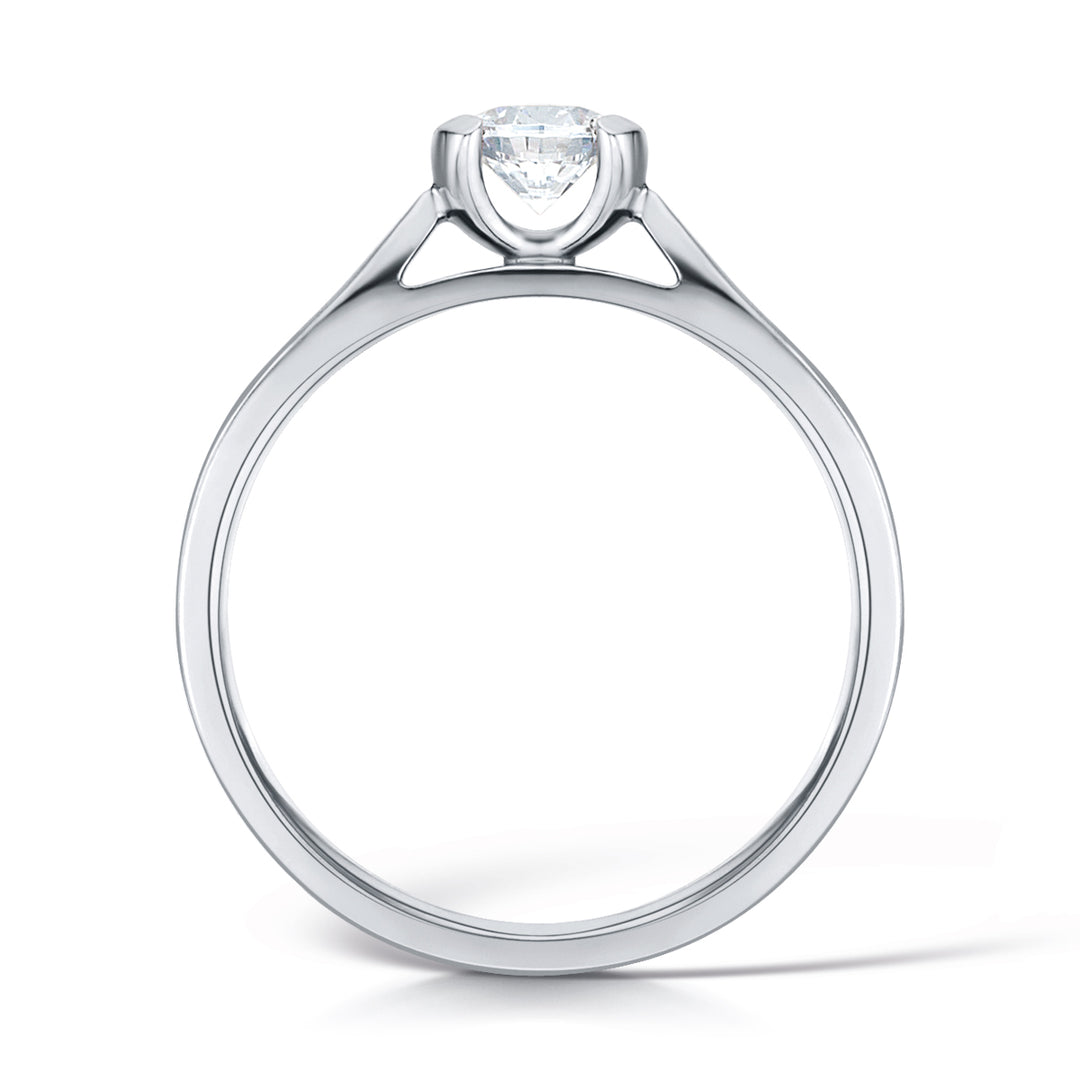 Round Brilliant 2 Claw Solitaire Diamond Ring