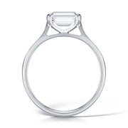 Emerald Cut 4 Claw Solitaire Diamond Ring