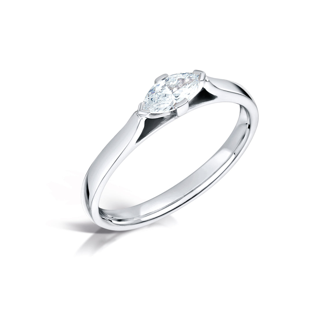 Marquise Cut 4 Claw Solitaire Diamond Ring