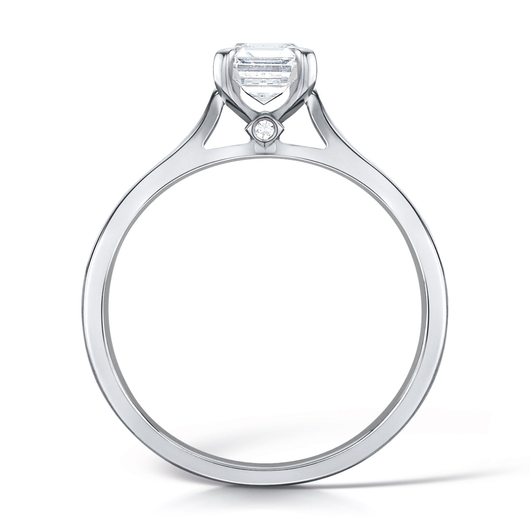Emerald Cut 4 Claw Solitaire Diamond Ring 1ct Centre Diamond