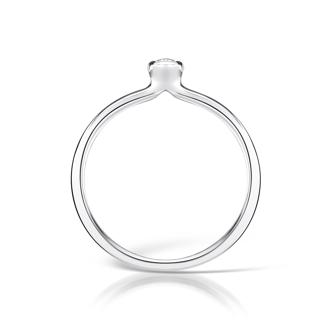 Oval Cut Rubover Diamond Ring