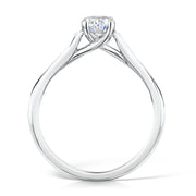 Oval Cut 4 Claw Diamond Ring With Grain Set Shoulders